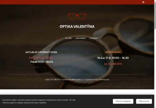Zobrazit webové stránky Oční optika Valentýna