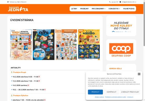 Zobrazit webové stránky COOP Jednota Rakovník - Na Váze