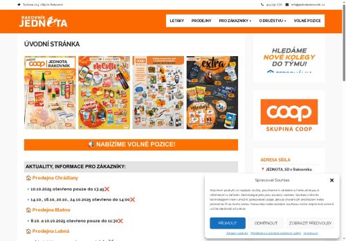 Zobrazit webové stránky COOP Jednota Rakovník - Na Váze