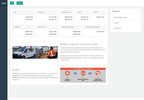 Webové stránky Ambulance DZS a.s., Kutná Hora