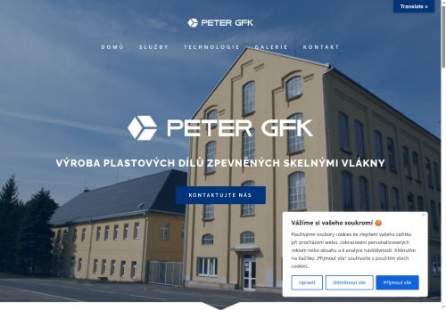 Webové stránky PETER - GFK spol. s r.o., Trhový Štěpánov