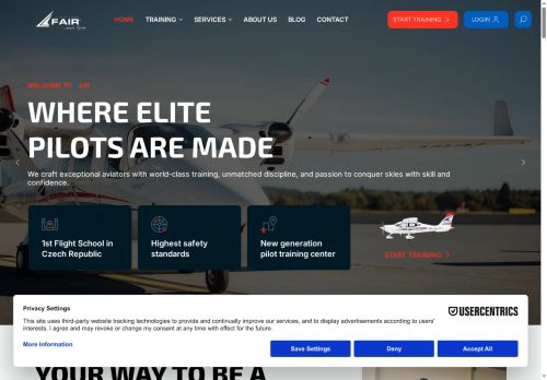 Webové stránky F AIR, spol. s r.o., Bystřice