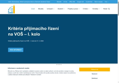 Webové stránky Vyšší odborná škola, Střední průmyslová škola a Obchodní akademie, Čáslav, Přemysla Otakara II. 938, Čáslav