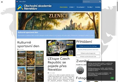 Webové stránky Obchodní akademie Neveklov, Neveklov