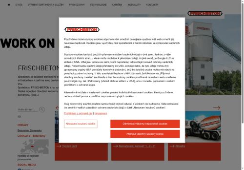Webové stránky FRISCHBETON s.r.o., Kladno