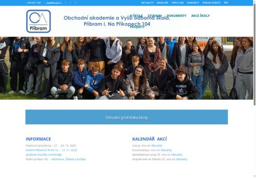 Zobrazit webové stránky Obchodní akademie a Vyšší odborná škola Příbram I