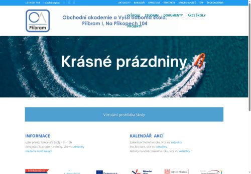 Zobrazit webové stránky Obchodní akademie a Vyšší odborná škola Příbram I