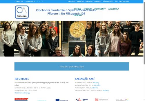 Zobrazit webové stránky Obchodní akademie a Vyšší odborná škola Příbram I