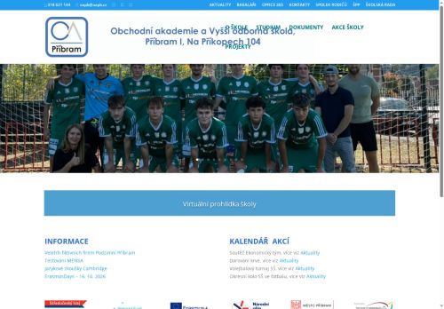 Zobrazit webové stránky Obchodní akademie a Vyšší odborná škola Příbram I