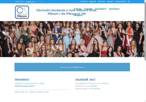 Zobrazit webové stránky Obchodní akademie a Vyšší odborná škola Příbram I