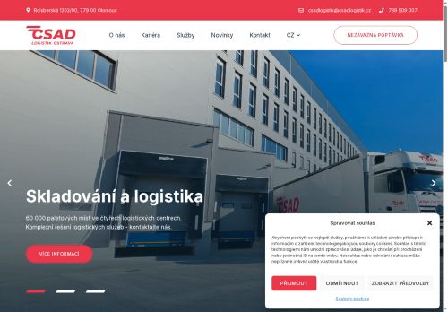 Webové stránky ČSAD LOGISTIK Ostrava a.s., Benešov