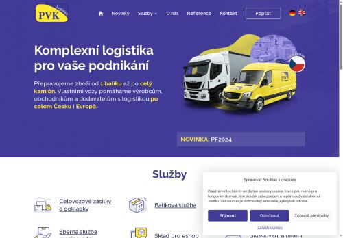 Webové stránky PVK Logistics s.r.o., Rakovník