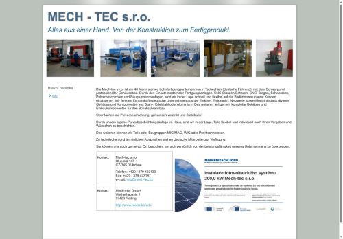 Mech-tec s.r.o. nabízí práci na pozici obsluha CNC vyysekávacího stroje v obci Kdyně