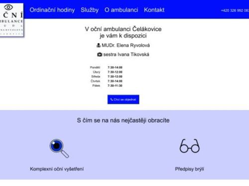 Oční ambulance - MUDr. Eva Ryvolová