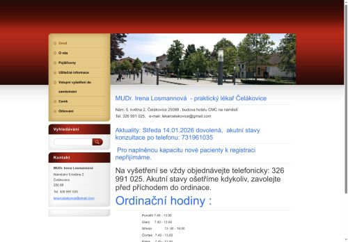 Zobrazit webové stránky Praktický lékař pro dospělé - MUDr. Irena Losmannová
