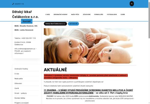 Zobrazit webové stránky Praktický lékař pro děti a dorost - MUDr. Klaudie Kvašová, DiS. , MUDr. Lenka Kavanová