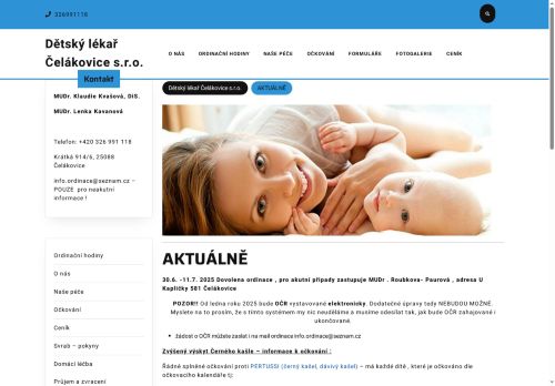 Zobrazit webové stránky Praktický lékař pro děti a dorost - MUDr. Klaudie Kvašová, DiS. , MUDr. Lenka Kavanová