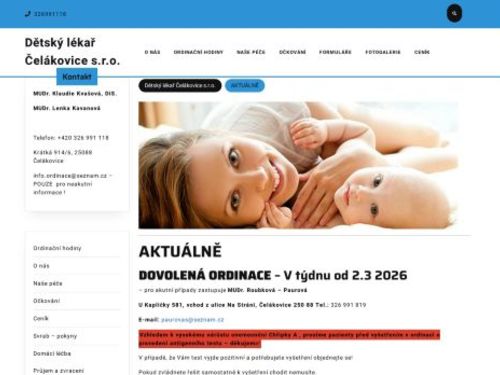 Praktický lékař pro děti a dorost - MUDr. Klaudie Kvašová, DiS. , MUDr. Lenka Kavanová