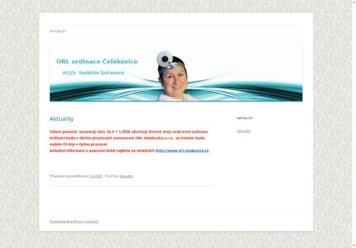 Zobrazit webové stránky ORL - MUDr. Naděžda Špičanová