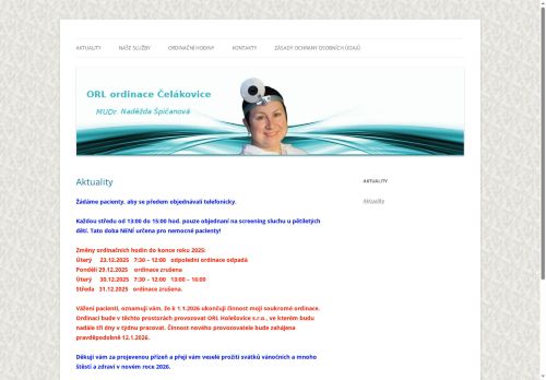 Zobrazit webové stránky ORL - MUDr. Naděžda Špičanová