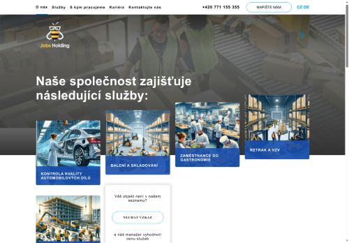 Jobs Holding s.r.o. nabízí práci na pozici Kvalitáři a testovači výrobků, laboranti (m+ž) v obci Brandýs nad Labem-Stará Boleslav
