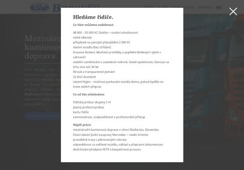 BOROVEC, spol. s r.o. nabízí práci na pozici řidič/ka kamionu v obci Kyjov