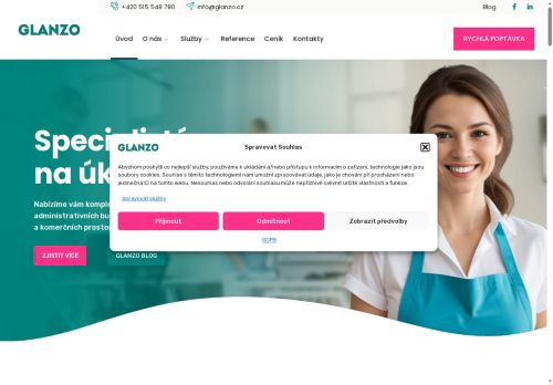Webové stránky GLANZO s.r.o., Brno