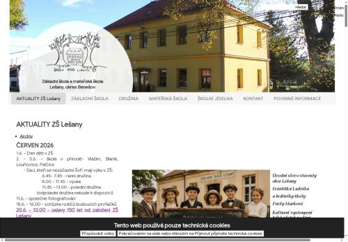Základní škola a mateřská škola Lešany nabízí práci na pozici Kuchař/ka v obci Lešany