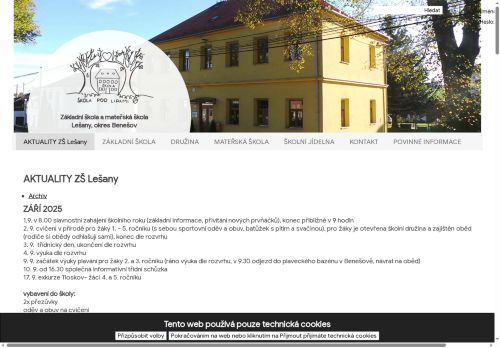 Základní škola a mateřská škola Lešany nabízí práci na pozici Učitel/ka 1. stupně ZŠ v obci Lešany