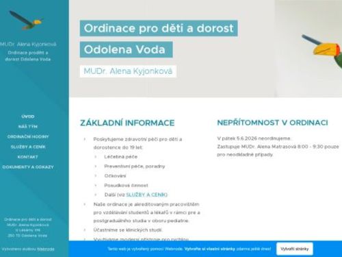 Praktický lékař pro děti a dorost - MUDr. Alena Kyjonková