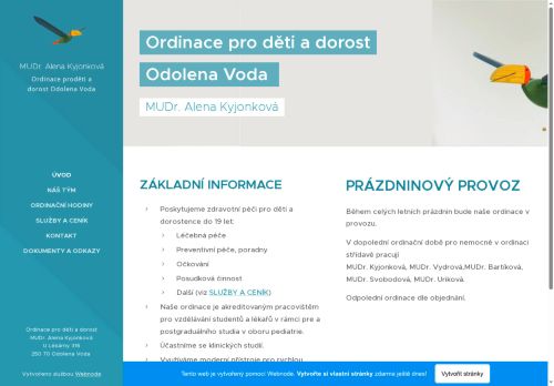 Zobrazit webové stránky Praktický lékař pro děti a dorost - MUDr. Alena Kyjonková