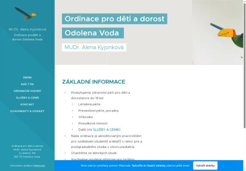 Zobrazit webové stránky Praktický lékař pro děti a dorost - MUDr. Alena Kyjonková