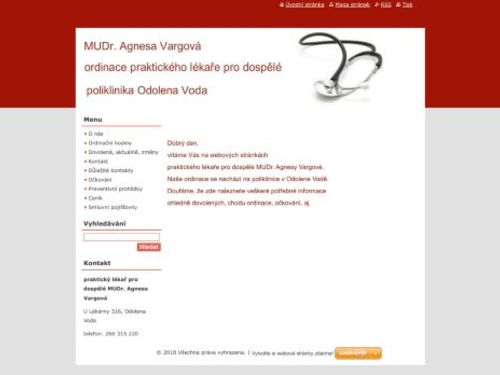 Praktický lékař pro dospělé - MUDr. Agnesa Vargová