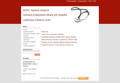 Zobrazit webové stránky Praktický lékař pro dospělé - MUDr. Agnesa Vargová