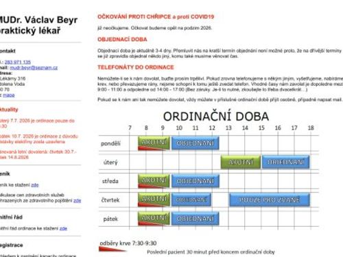Praktický lékař pro dospělé - MUDr. Václav Beyr