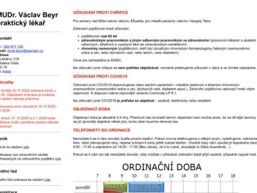 Praktický lékař pro dospělé - MUDr. Václav Beyr