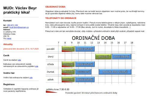 Zobrazit webové stránky Praktický lékař pro dospělé - MUDr. Václav Beyr
