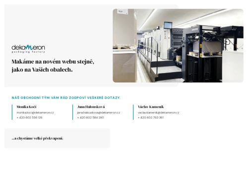 Webové stránky Dekameron CZ s.r.o., Brno