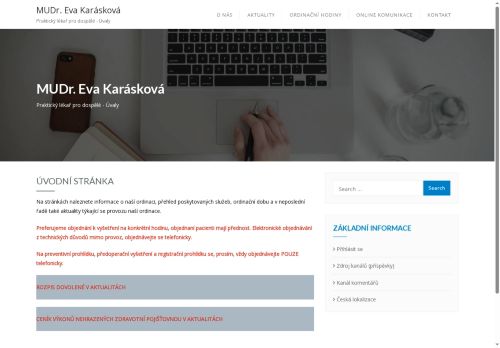 Zobrazit webové stránky Praktický lékař pro dospělé - MUDr. Eva Karásková