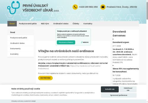 Zobrazit webové stránky Praktický lékař pro dospělé - MUDr. Irena Těšíková, MUDr. Petra Hrabánková