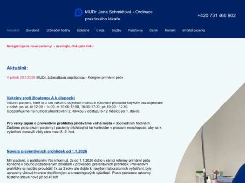 Praktický lékař pro dospělé - MUDr. Jana Schmidtová