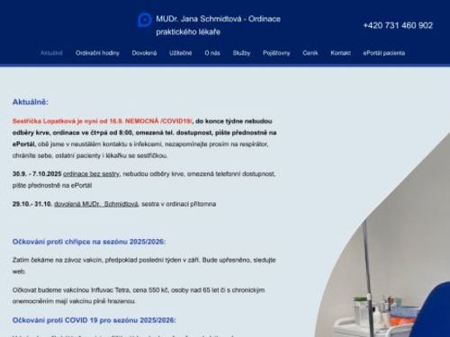 Praktický lékař pro dospělé - MUDr. Jana Schmidtová
