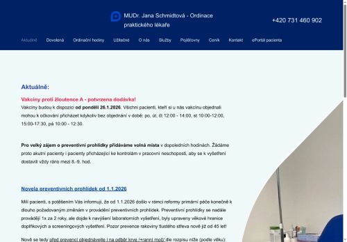Zobrazit webové stránky Praktický lékař pro dospělé - MUDr. Jana Schmidtová