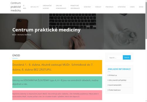 Zobrazit webové stránky Praktický lékař pro dospělé - Centrum praktické medicíny - MUDr. Michaela Maříková, MUDr. Tomáš Pšenička