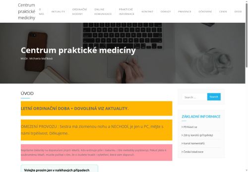Zobrazit webové stránky Praktický lékař pro dospělé - Centrum praktické medicíny - MUDr. Michaela Maříková, MUDr. Tomáš Pšenička