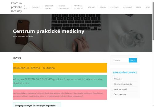 Zobrazit webové stránky Praktický lékař pro dospělé - Centrum praktické medicíny - MUDr. Michaela Maříková, MUDr. Tomáš Pšenička