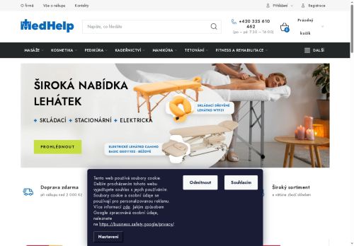 Webové stránky MedHelp, s.r.o., Poděbrady