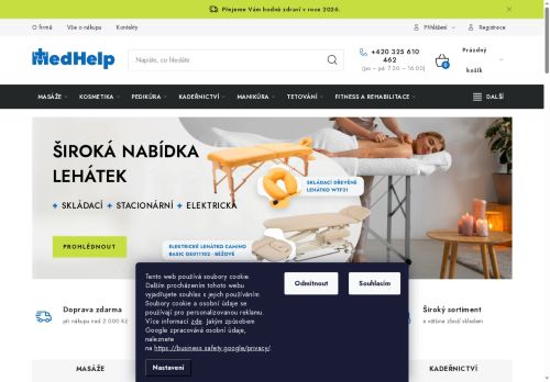 Webové stránky MedHelp, s.r.o., Poděbrady