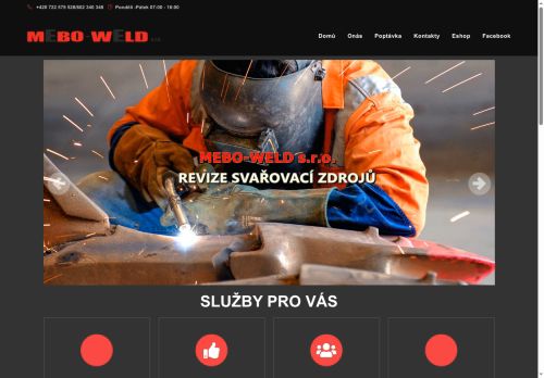 Webové stránky MEBO-WELD s.r.o., Příbram