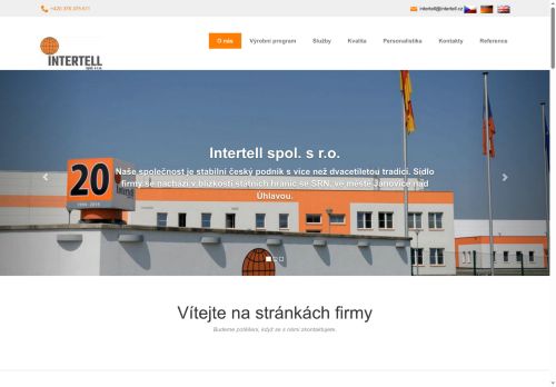 Webové stránky Intertell spol. s r.o., Janovice nad Úhlavou